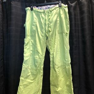 Koi Lindsey lime green scrub pants L